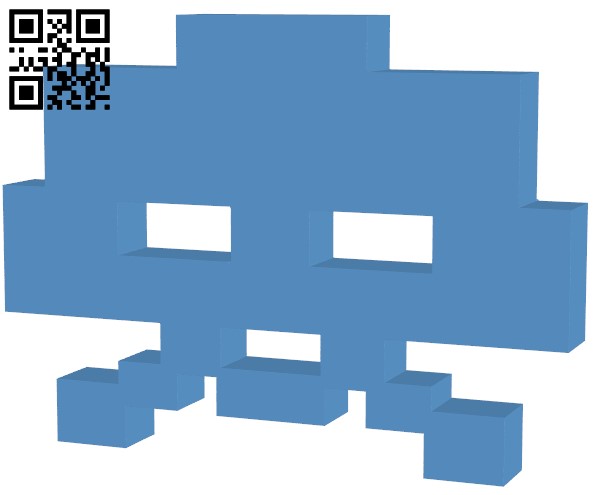 Space Invader 20Points H000041 file stl free download 3D Model for CNC and 3d printer