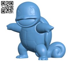 Squirtle (Pokemon} H000246 file stl free download 3D Model for CNC and 3d printer