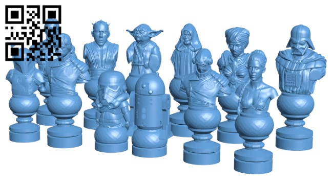 Halvkreds protestantiske Bytte Star Wars Chess Set Revised H000295 file stl free download 3D Model for CNC  and 3d printer – Download Stl Files