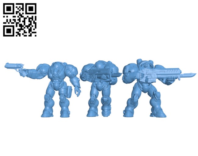 Starcraft Marines H000247 file stl free download 3D Model for CNC and 3d printer