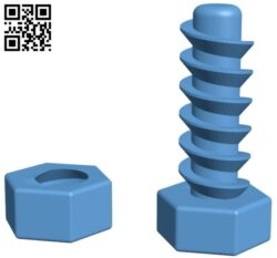 Strong Bolt H000010 file stl free download 3D Model for CNC and 3d printer