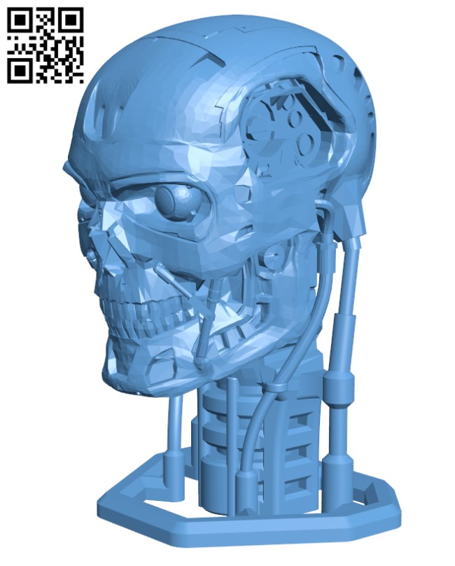 Terminator T800 Bust H000419 file stl free download 3D Model for CNC and 3d printer