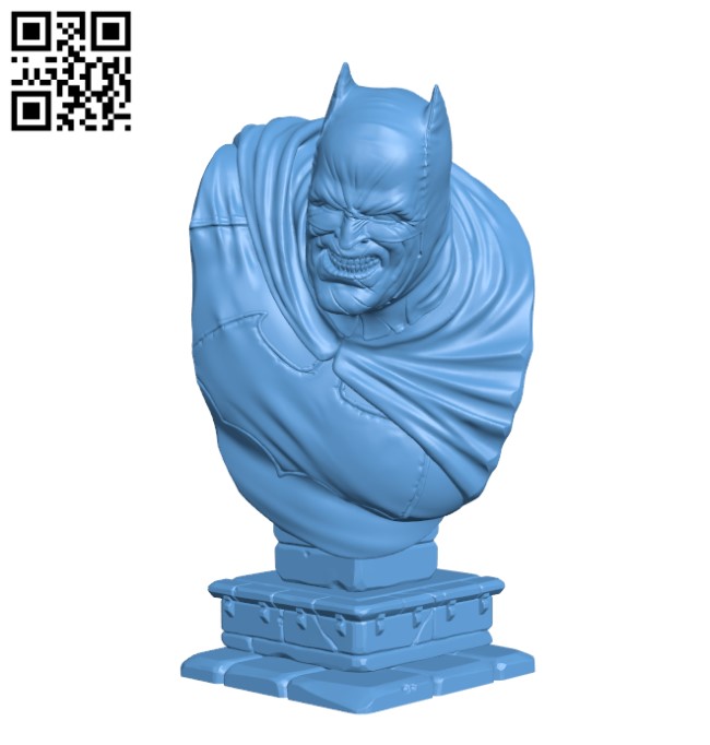 The Dark Knight bust H000249 file stl free download 3D Model for CNC and 3d printer