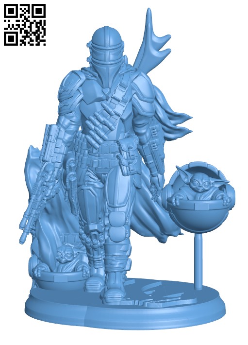 The Mandalorian - Star Wars Fanart H000101 file stl free download 3D Model for CNC and 3d printer