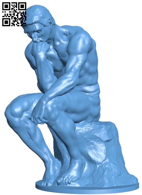 The Thinker at the Musée Rodin, France H000130 file stl free download 3D Model for CNC and 3d printer