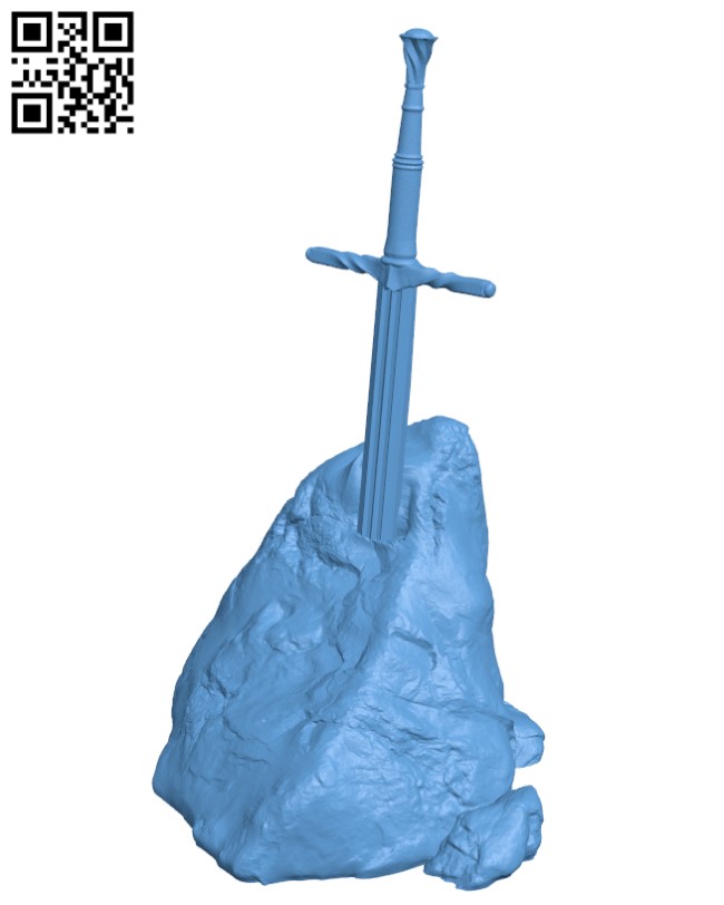 The sword in the stone H000329 file stl free download 3D Model for CNC and 3d printer