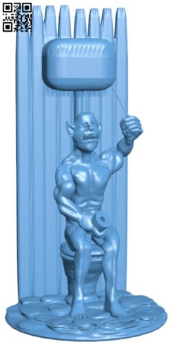 Troll on toilet H000016 file stl free download 3D Model for CNC and 3d printer