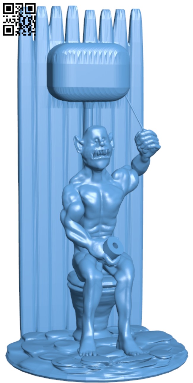 Troll on toilet H000016 file stl free download 3D Model for CNC and 3d printer