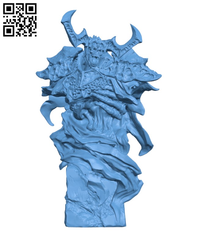 Undead Knight Bust H000466 file stl free download 3D Model for CNC and 3d printer