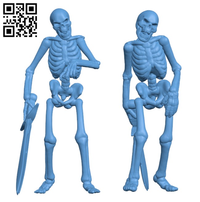 Undead Skeleton Swordsmen H000467 file stl free download 3D Model for CNC and 3d printer