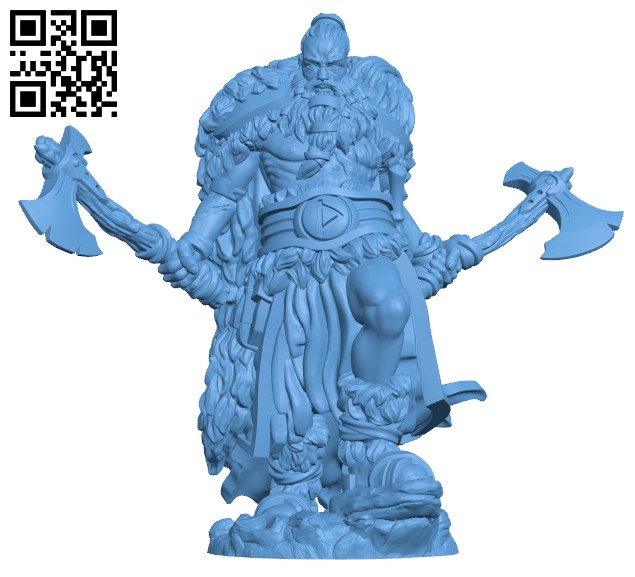 Viking berserker H000161 file stl free download 3D Model for CNC and 3d printer
