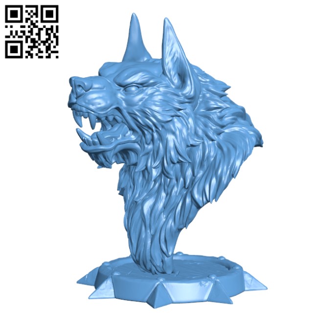 Werewolf bust H000251 file stl free download 3D Model for CNC and 3d printer