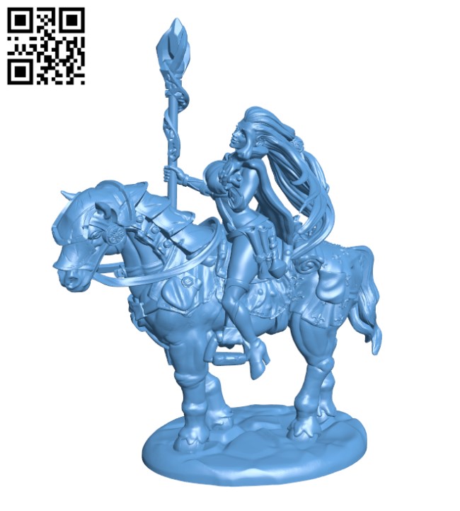 Witch on Horseback H000300 file stl free download 3D Model for CNC and 3d printer