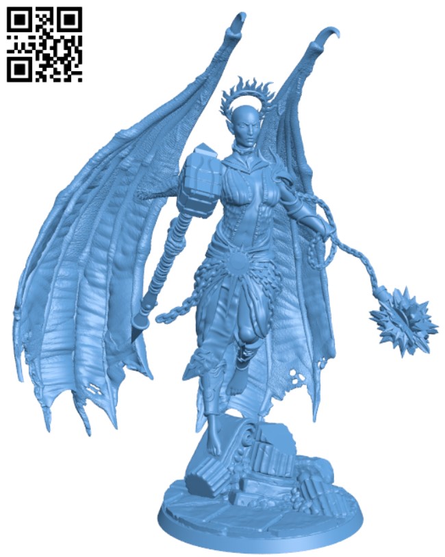 Zadkiel the Fallen H000221 file stl free download 3D Model for CNC and 3d printer