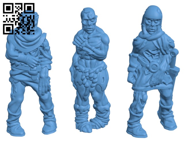 Zombies Set H000301 file stl free download 3D Model for CNC and 3d printer