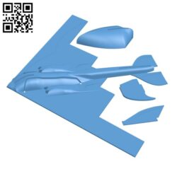 B2 Stealth Bomber Glider (Improved Flight) Powered by an Elastic Band H000633 file stl free download 3D Model for CNC and 3d printer