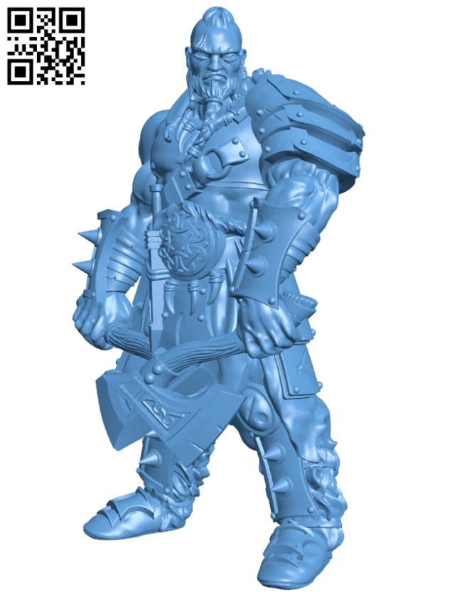 Barbarian Champion H000520 file stl free download 3D Model for CNC and 3d printer