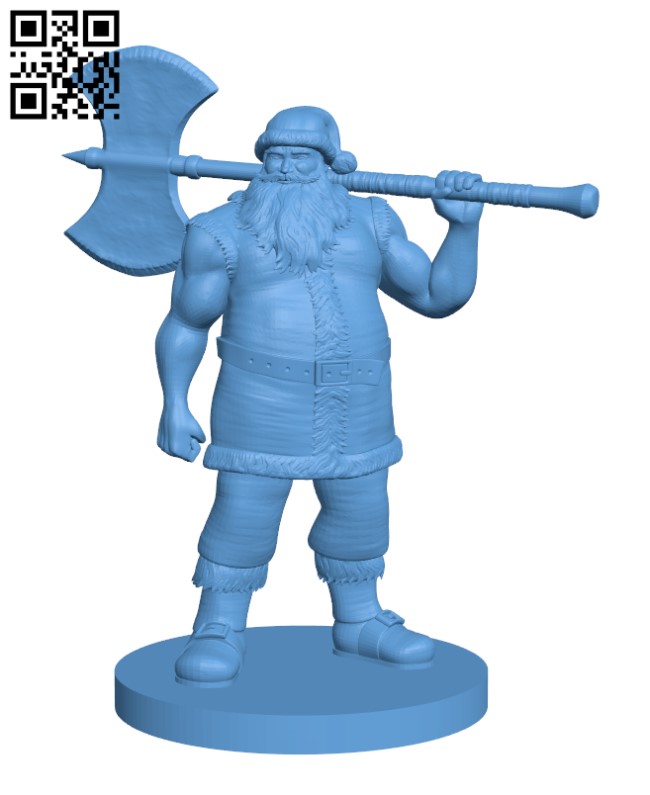 Barbarian Santa Claus H001021 file stl free download 3D Model for CNC and 3d printer