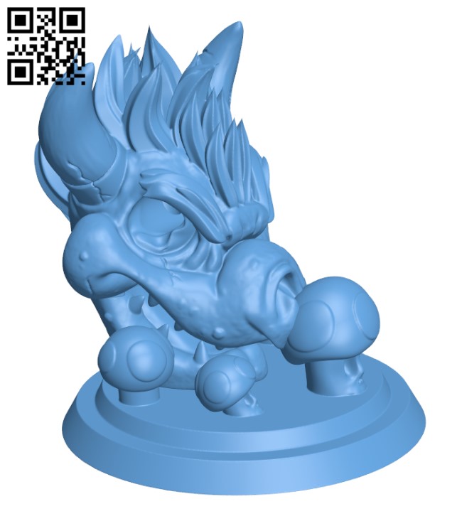 Bowser Skull Incense Holder Statue H000904 file stl free download 3D Model for CNC and 3d printer