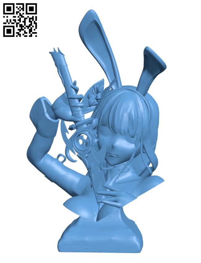 Bunny Girl Bust H000496 file stl free download 3D Model for CNC and 3d printer