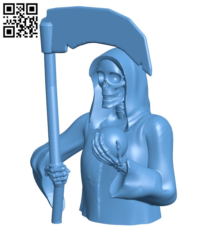 Bust of the Holy Death H000933 file stl free download 3D Model for CNC and 3d printer