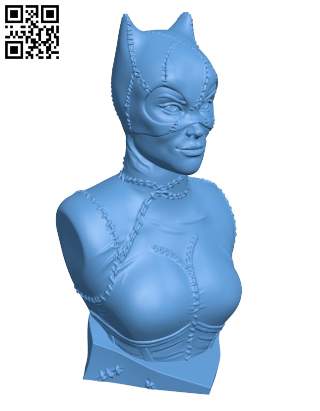 Catwoman bust H000581 file stl free download 3D Model for CNC and 3d printer
