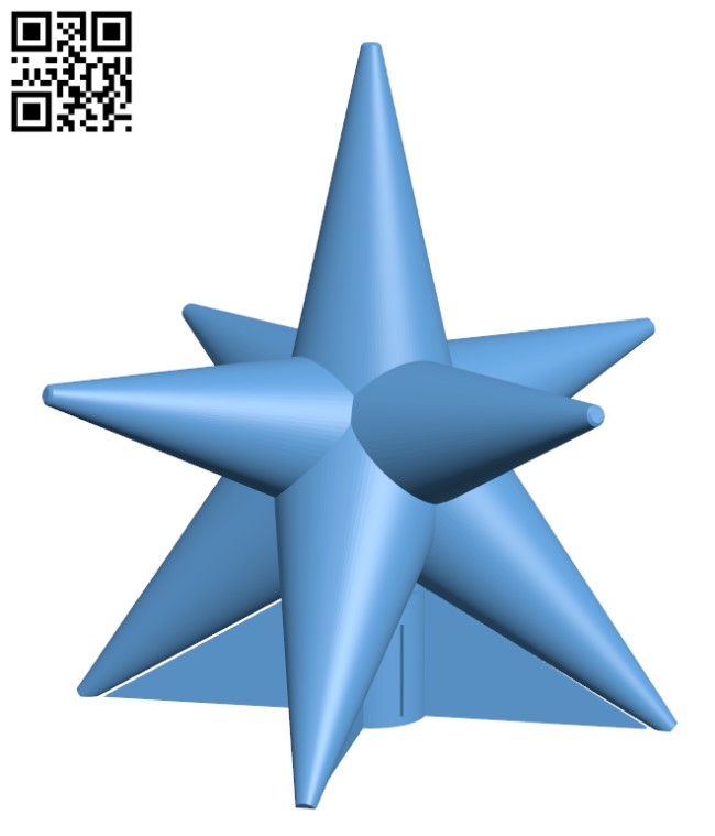 Christmas Star For the top of your Christmas Tree H001148 file stl free download 3D Model for CNC and 3d printer