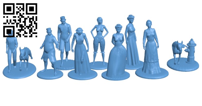 Christmas Village Figures H001153 file stl free download 3D Model for CNC and 3d printer