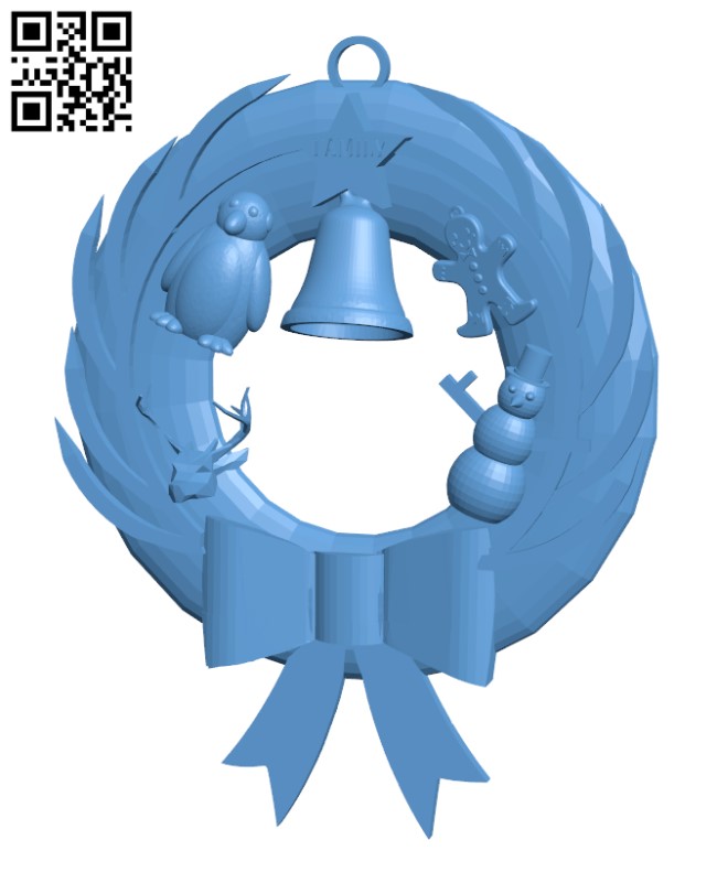 Christmas Wreath H001037 file stl free download 3D Model for CNC and 3d printer