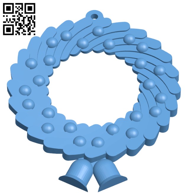 Christmas Wreath Ornament H001278 file stl free download 3D Model for CNC and 3d printer