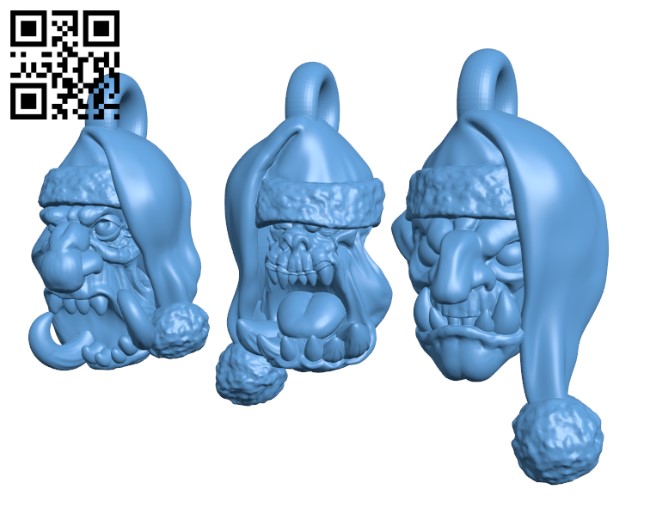 Christmas head tree decorations H000876 file stl free download 3D Model for CNC and 3d printer