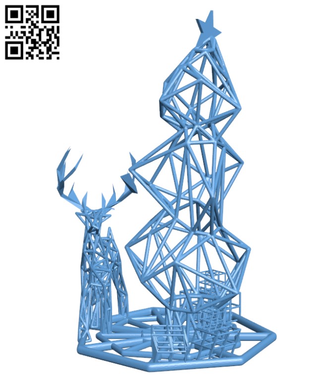 Christmas lattice Scene H001091 file stl free download 3D Model for CNC and 3d printer
