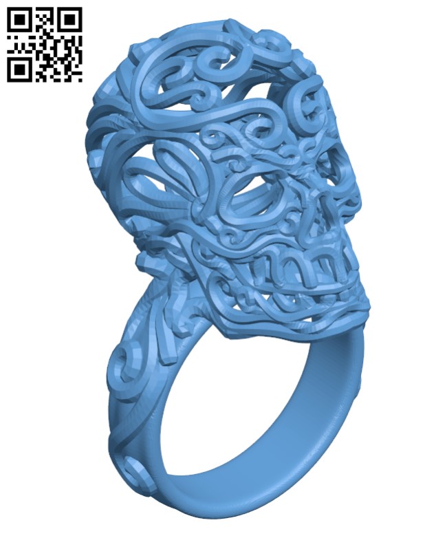 Day of the dead ring ( Halloween ) H001096 file stl free download 3D Model for CNC and 3d printer