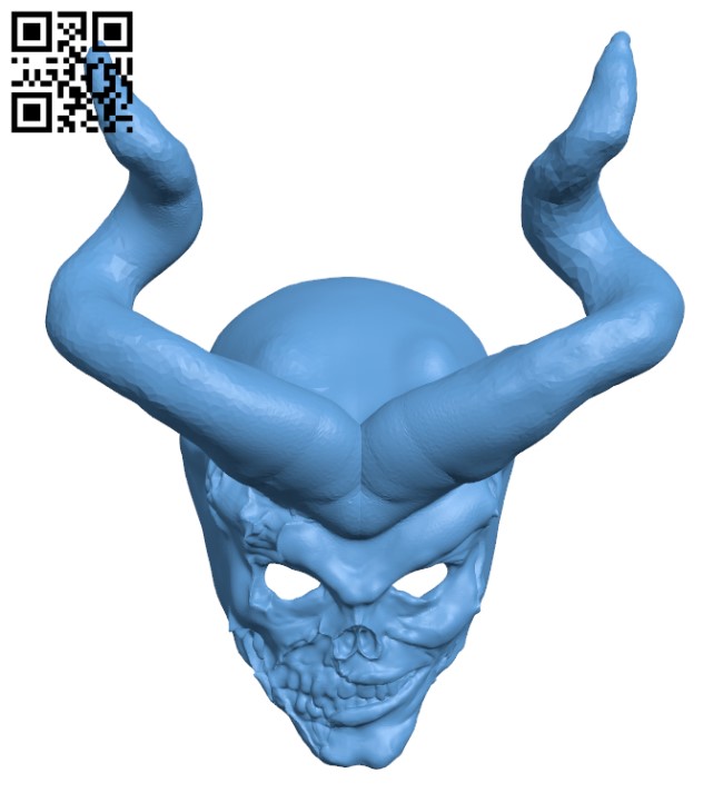 Demon Zombie Halloween mask H001344 file stl free download 3D Model for CNC and 3d printer