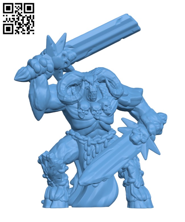 Demon warrior H000822 file stl free download 3D Model for CNC and 3d printer