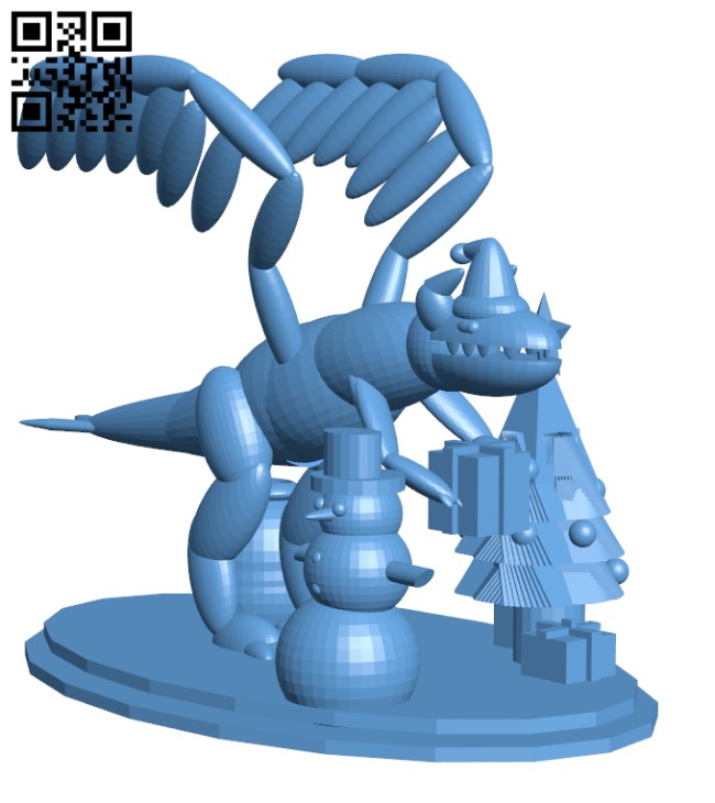 Dragon Santa Helper H001154 file stl free download 3D Model for CNC and 3d printer
