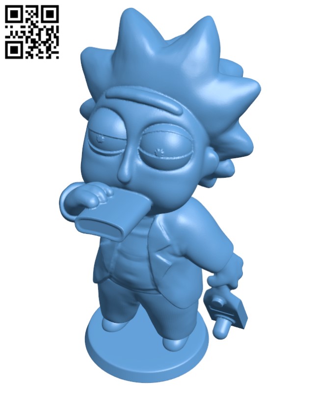 Drunk Tiny Rick H000849 file stl free download 3D Model for CNC and 3d printer