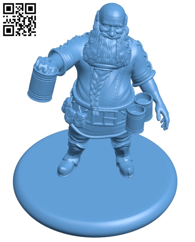 Dwarf Brewer H000878 file stl free download 3D Model for CNC and 3d printer