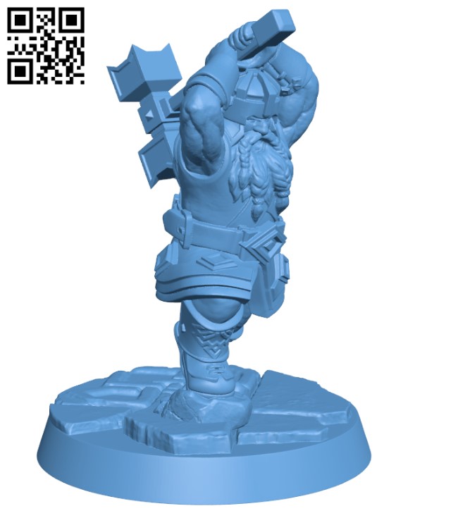 Dwarf with hammer H000697 file stl free download 3D Model for CNC and 3d printer