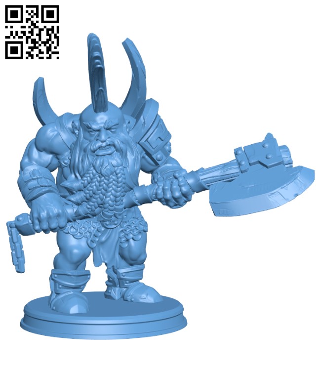 Dwarf with hammer H000824 file stl free download 3D Model for CNC and 3d printer