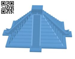 El Castillo, Kukulcan Pyramid – Chichen Itza, Mexico H000908 file stl free download 3D Model for CNC and 3d printer