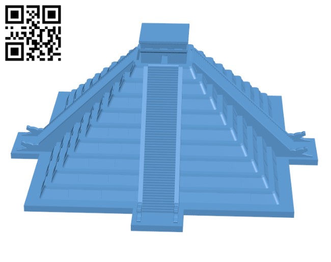 El Castillo, Kukulcan Pyramid - Chichen Itza, Mexico H000908 file stl free download 3D Model for CNC and 3d printer