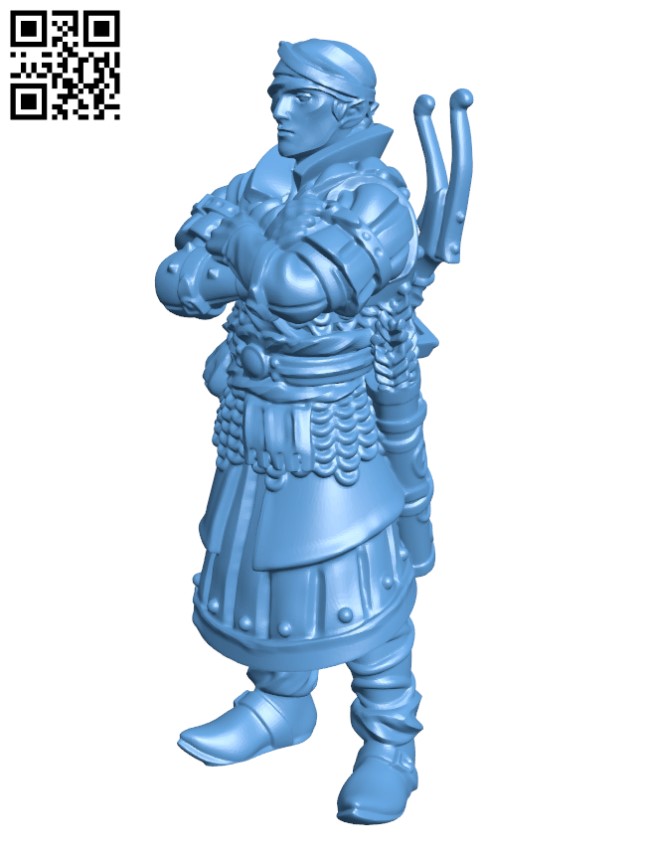 Elven archer. Elf commando H000760 file stl free download 3D Model for CNC and 3d printer