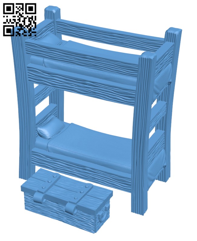 Footlocker & bunk bed H000668 file stl free download 3D Model for CNC and 3d printer