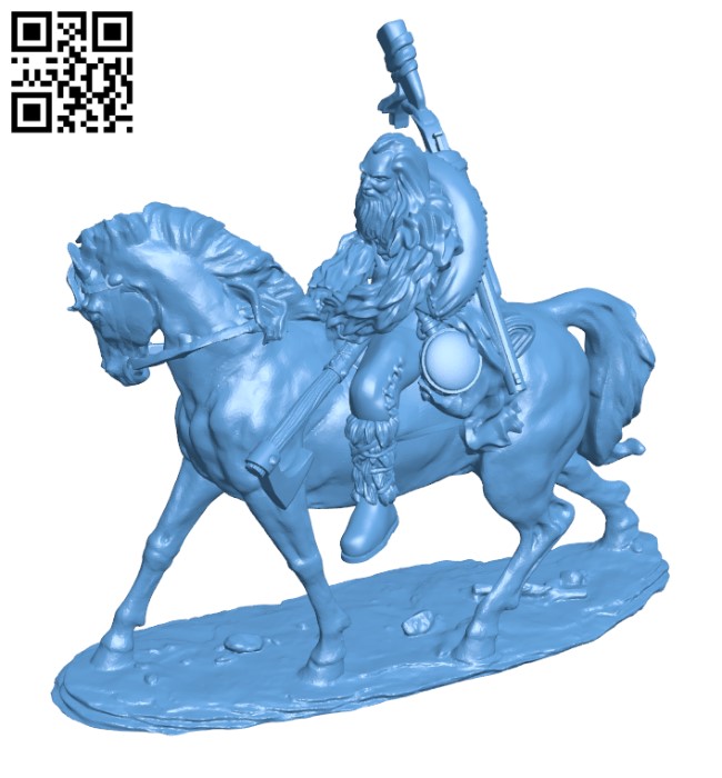 Frontiersman on Horseback H000826 file stl free download 3D Model for CNC and 3d printer