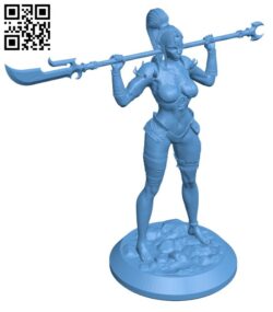 Gash’na the glaive brandisher – Orc Amazon H000587 file stl free download 3D Model for CNC and 3d printer