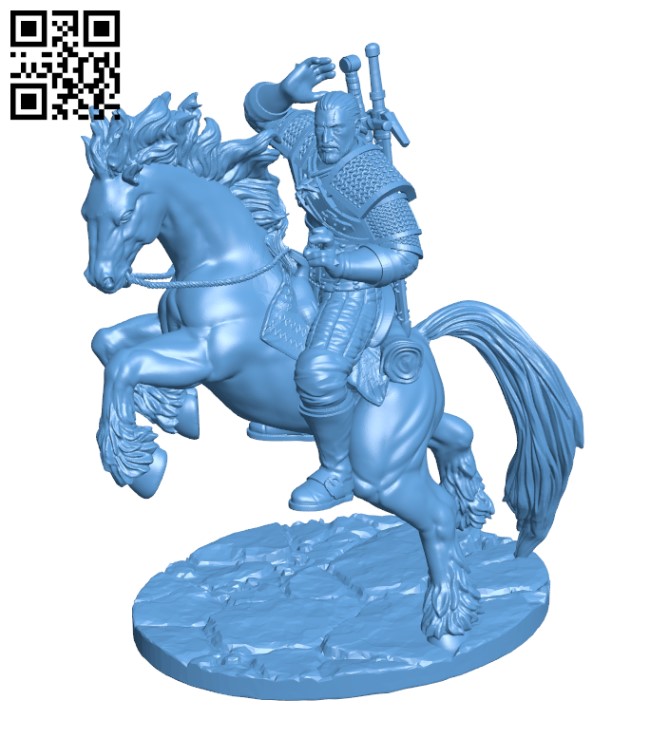 Geralt the Witcher H000729 file stl free download 3D Model for CNC and 3d printer