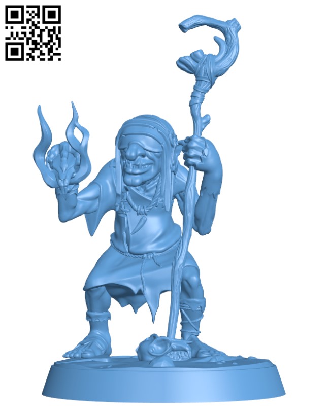 Goblin Shaman H000881 file stl free download 3D Model for CNC and 3d printer