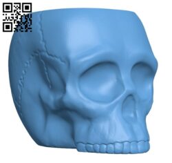 Grim Skull Vase H000731 file stl free download 3D Model for CNC and 3d printer