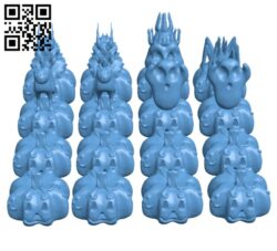 Halloween Chess Set H001219 file stl free download 3D Model for CNC and 3d printer